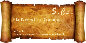 Stefanovits Csenge névjegykártya